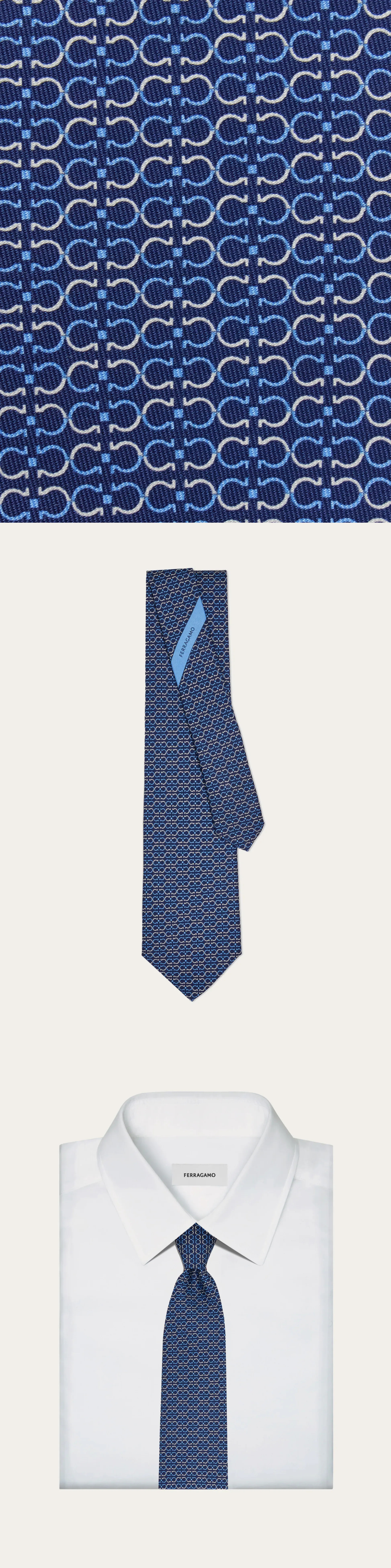 간치니 프린트 실크 타이 상세 1