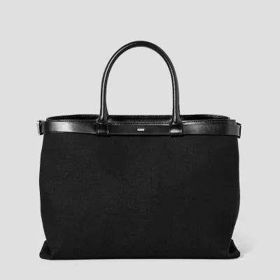 Canvas Belt Detail Big Tote Bag
