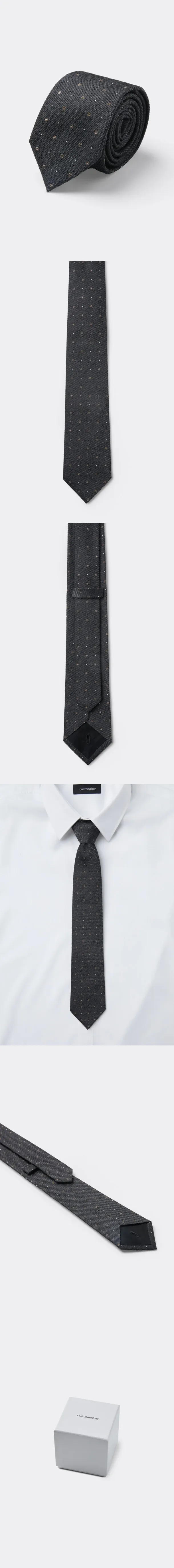 Grey Flower Tie 상세 1