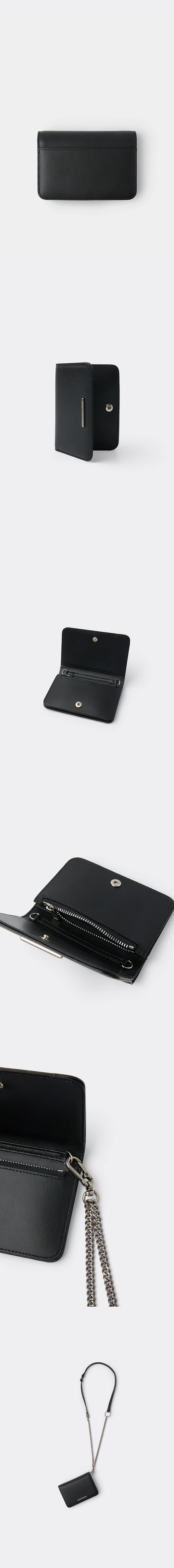 Black Leather Folded Wallet 상세 1