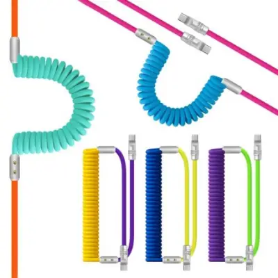 240W 실리콘 스프링 고속 케이블 C to C