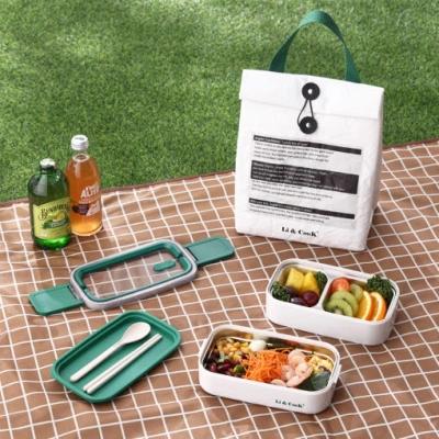 스텐레스304 스텐도시락통 3종(도시락통+보온가방+수저세트)