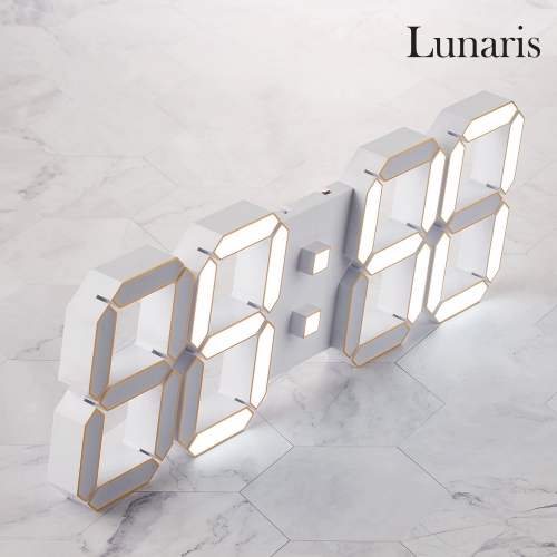 루나리스 프라임 3D LED 인테리어 벽시계 LG전구 38cm